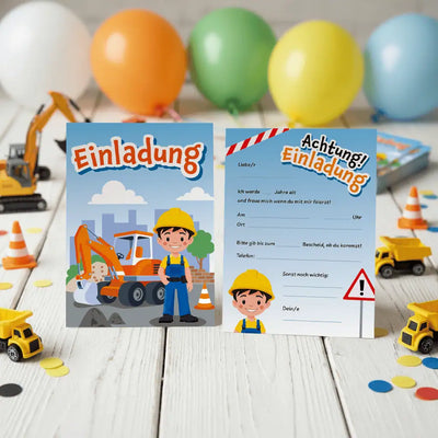Baustelle-Einladungskarte