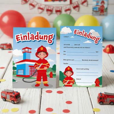 Feuerwehr-Einladungskarte