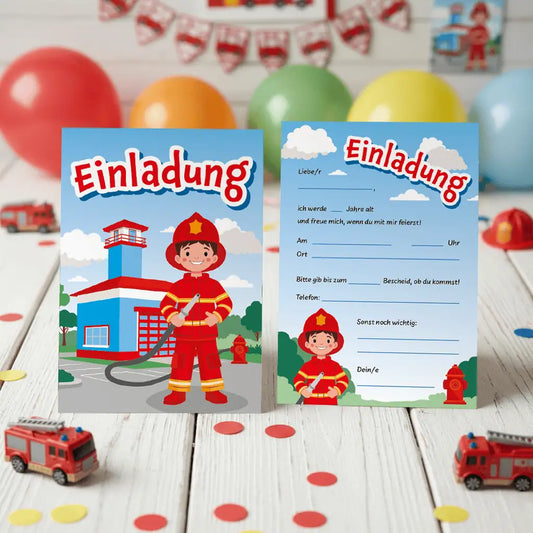 Feuerwehr-Einladungskarte