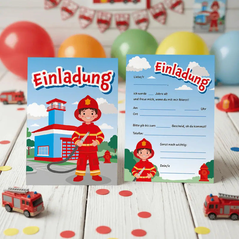 Feuerwehr-Einladungskarte
