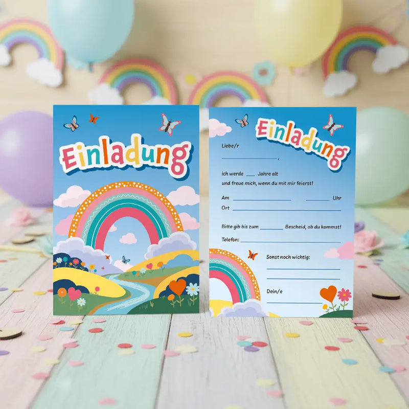 Regenbogen-Einladungskarte